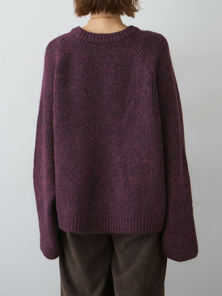 [予約]メランジクルーネックワイドプルオーバー/bordeaux