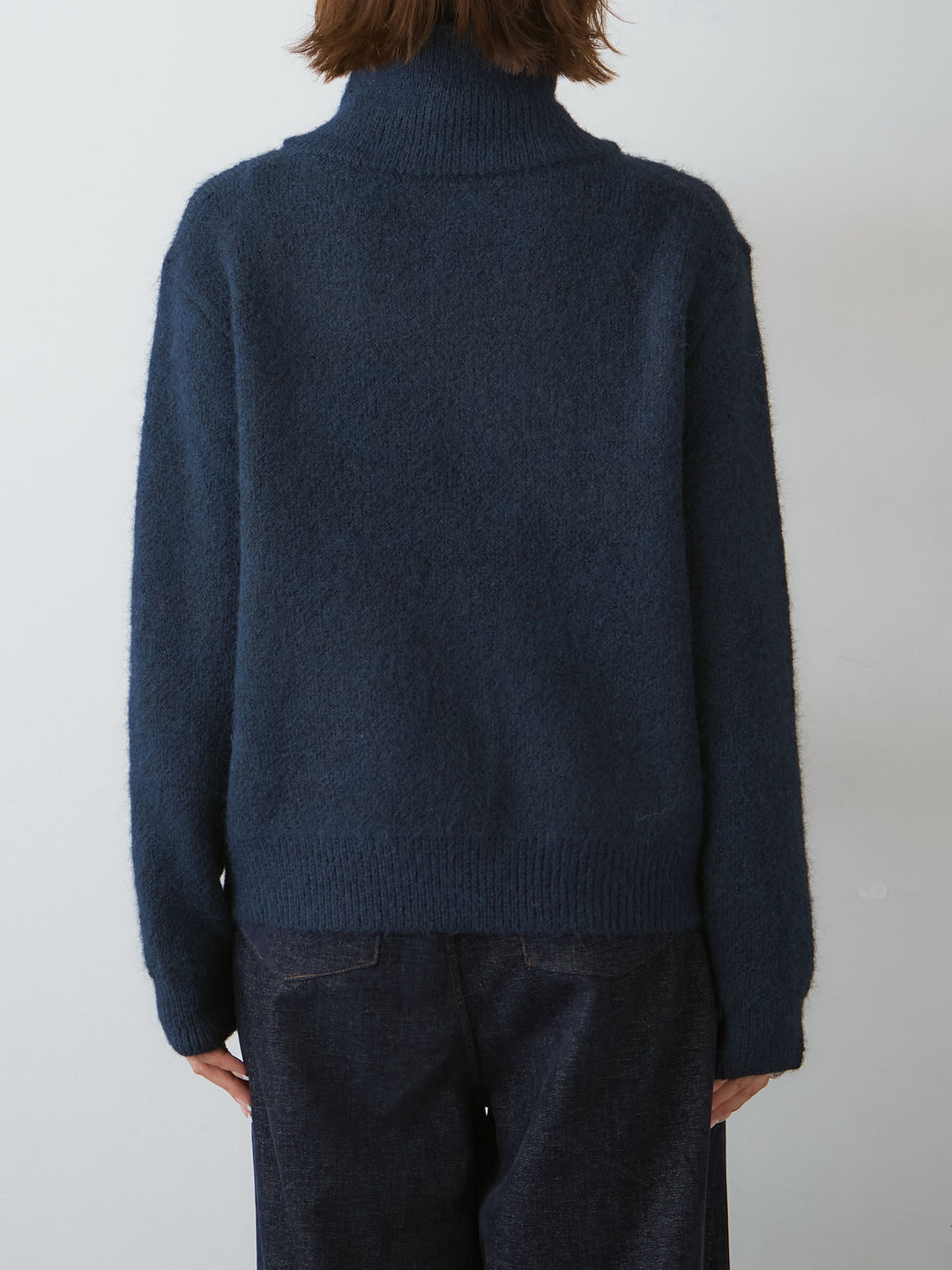 [予約]ナポレオンダブルジップニットカーディガン/navy