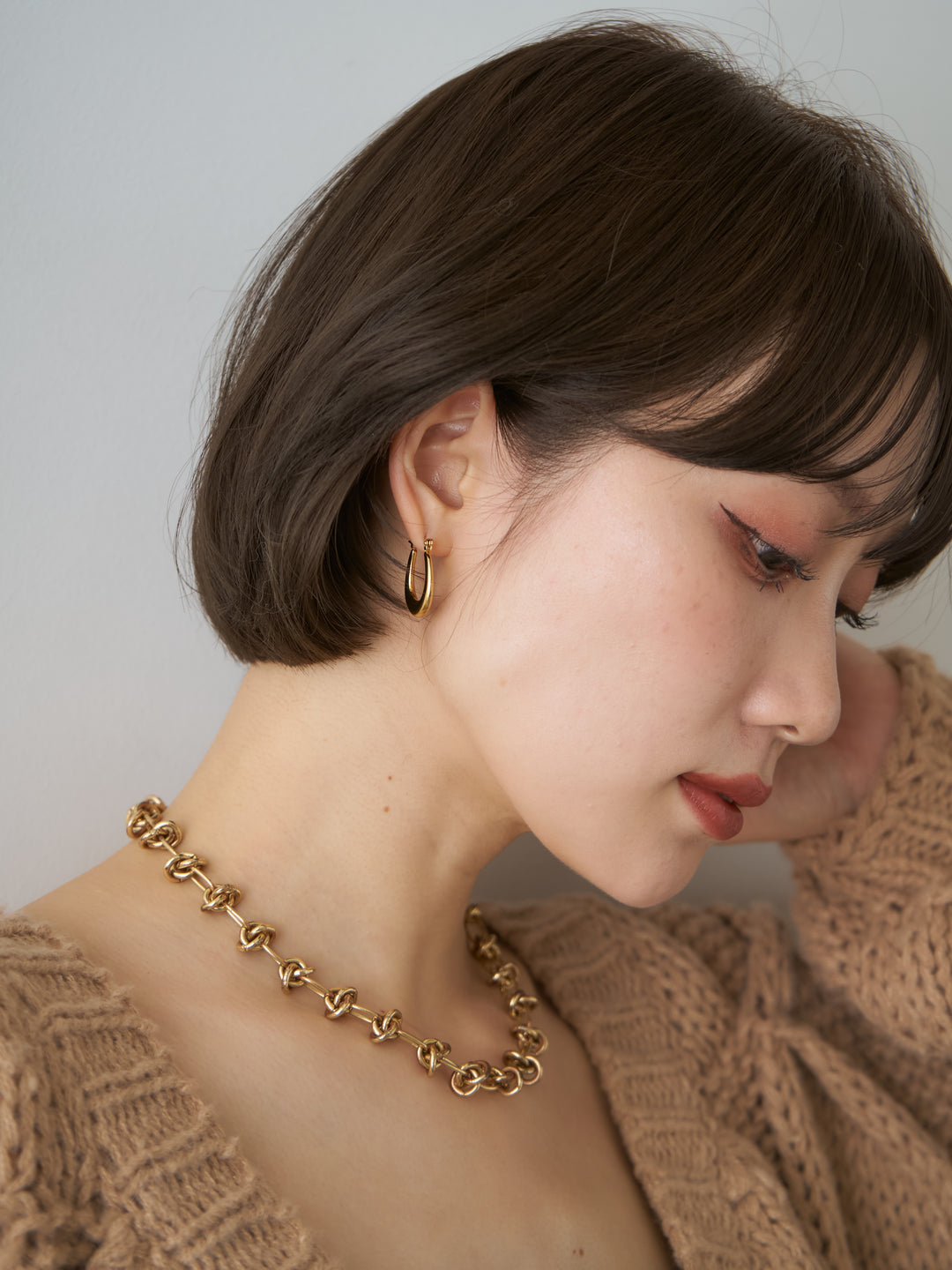 [予約]ドロップフープピアス/gold