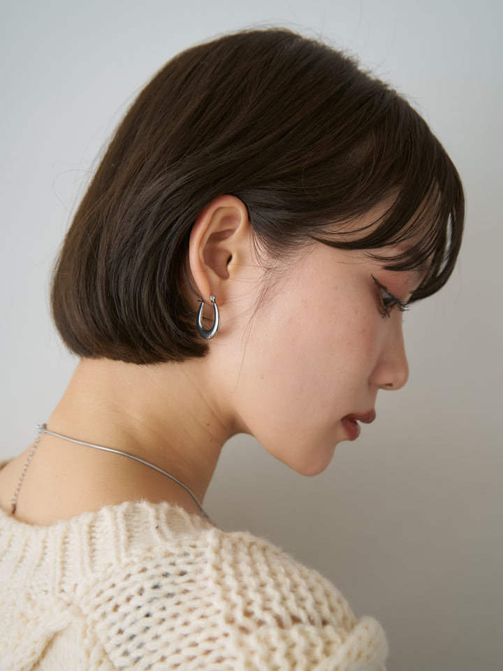 [予約]ドロップフープピアス/silver