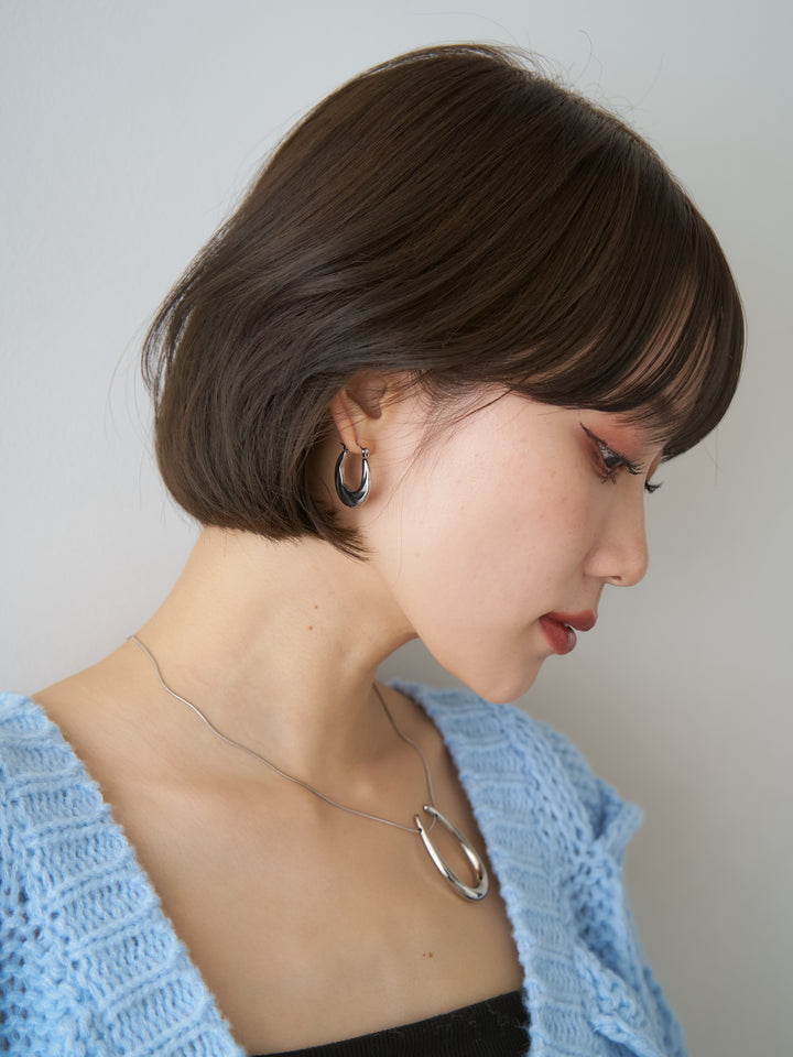 [予約]ツイストフープピアス/silver