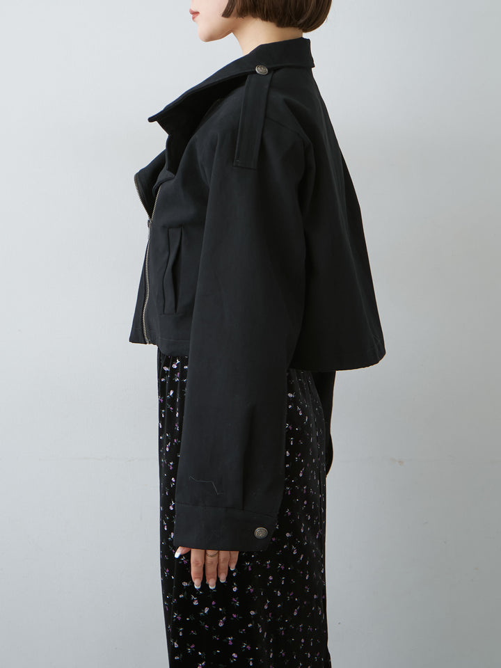 [予約]ナポレオンアシメライダースジャケット/black