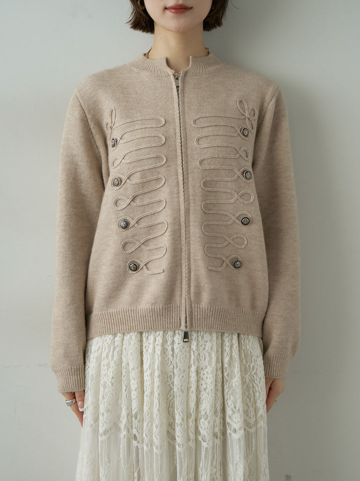 [予約]ナポレオンWジップニットカーディガン/beige