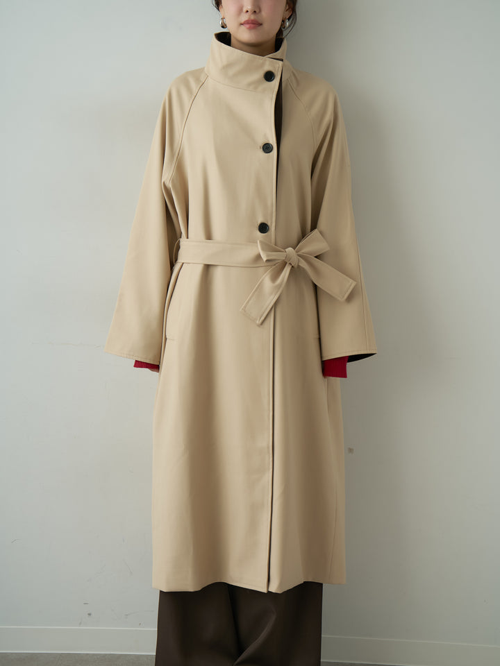 [予約]バイカラーロングトレンチコート/beige