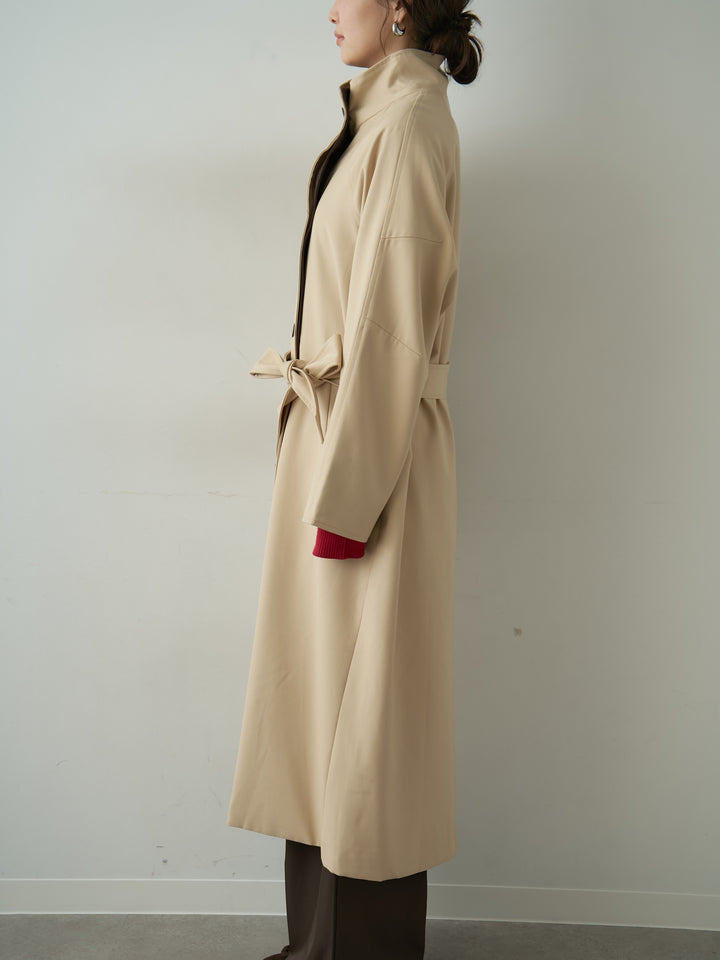 [予約]バイカラーロングトレンチコート/beige