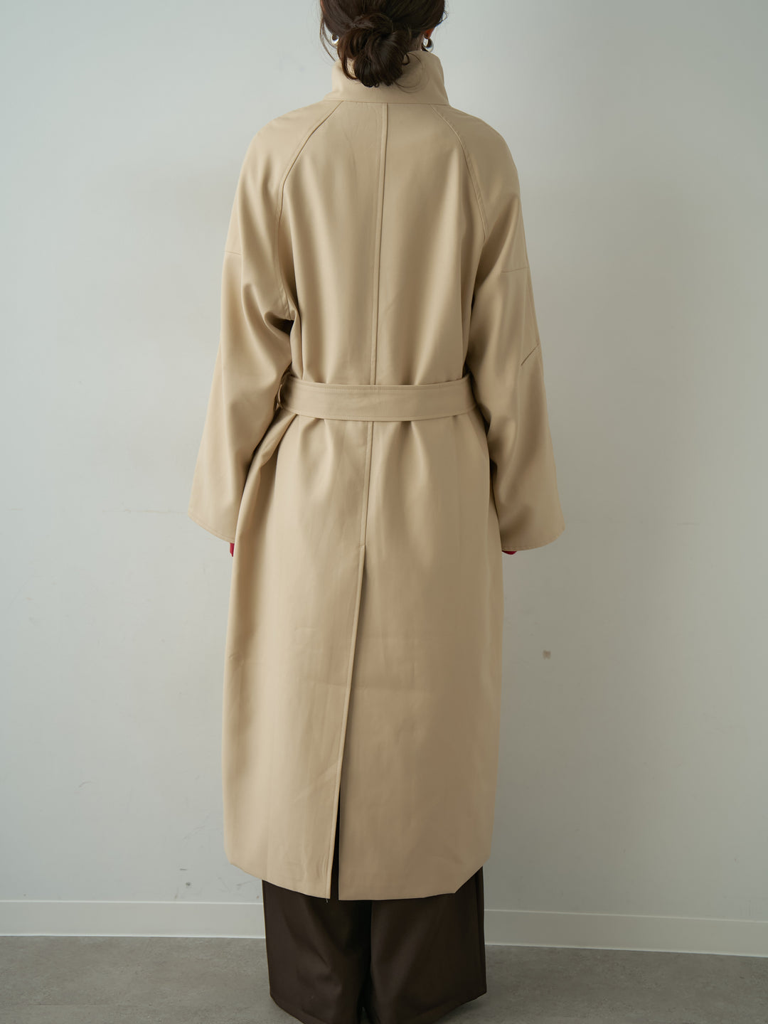 [予約]バイカラーロングトレンチコート/beige