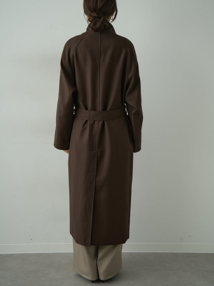 [予約]バイカラーロングトレンチコート/brown