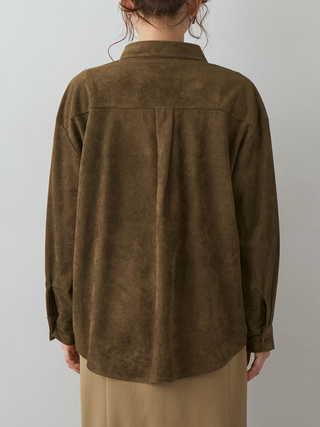 [予約]スウェードタッチWポケットシャツ/khaki