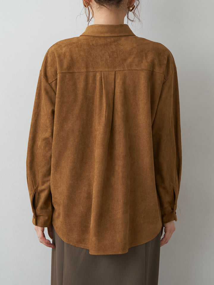 [予約]スウェードタッチWポケットシャツ/beige