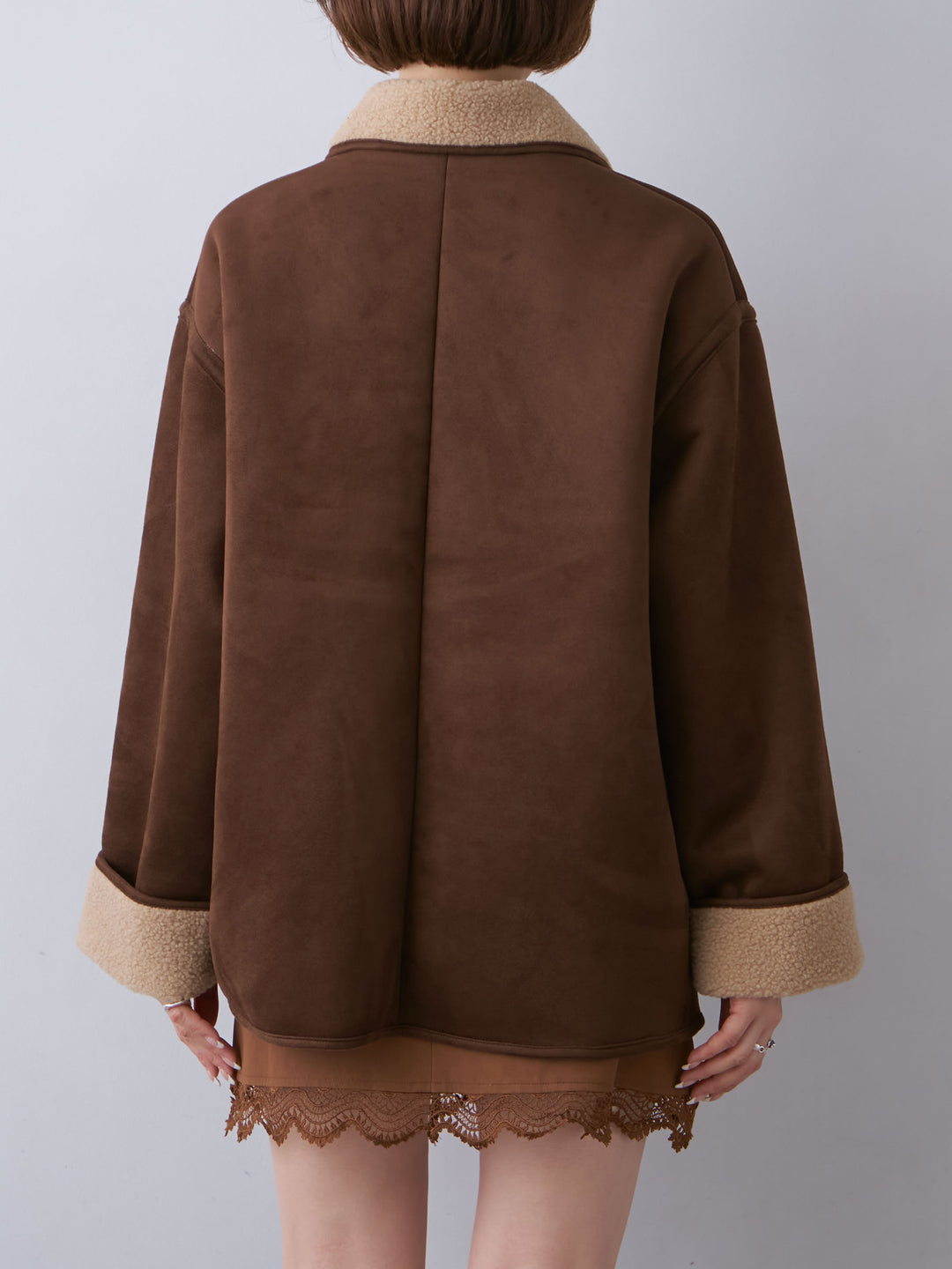 [予約]スエード×ボアムートンリバーシブルジャケット/beige
