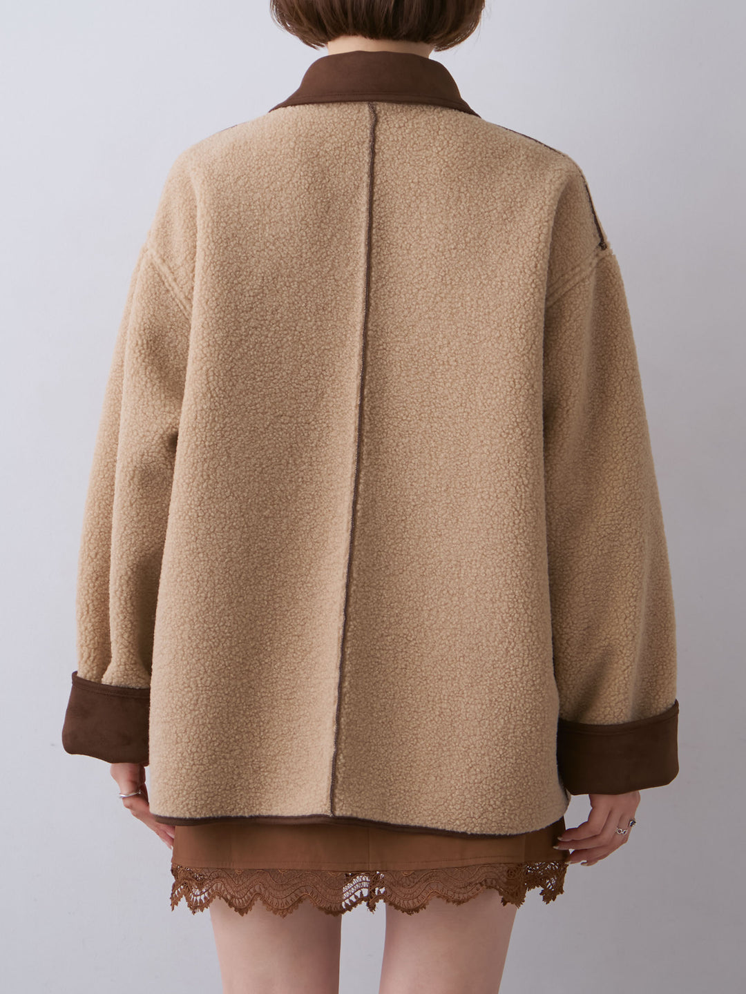 [予約]スエード×ボアムートンリバーシブルジャケット/beige