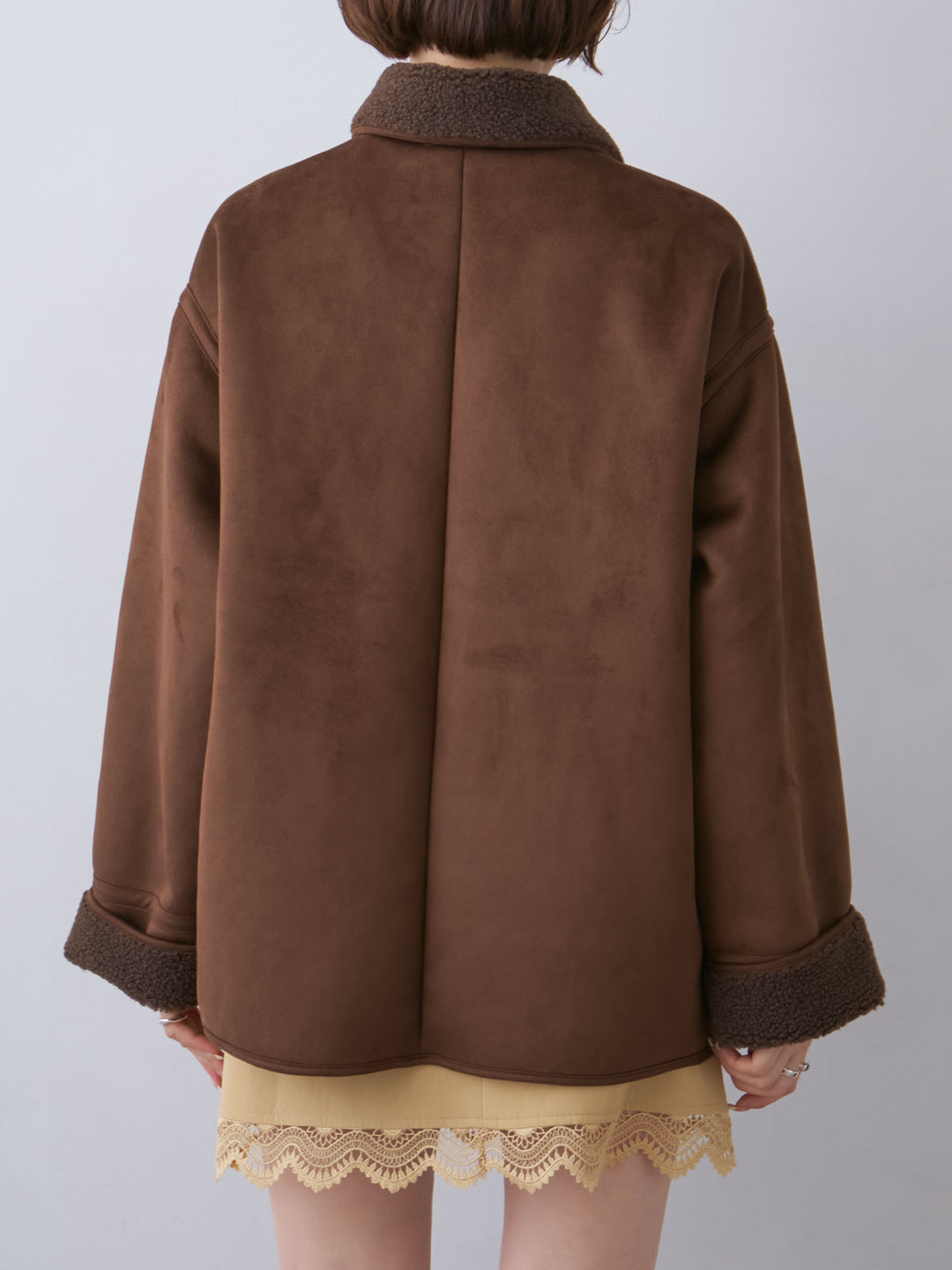 [予約]スエード×ボアムートンリバーシブルジャケット/brown