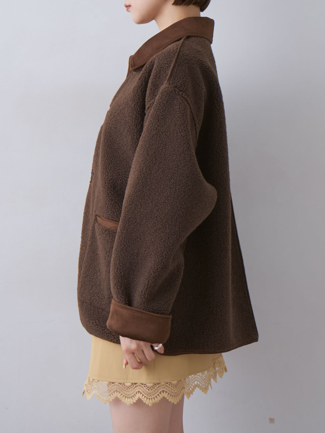 [予約]スエード×ボアムートンリバーシブルジャケット/brown