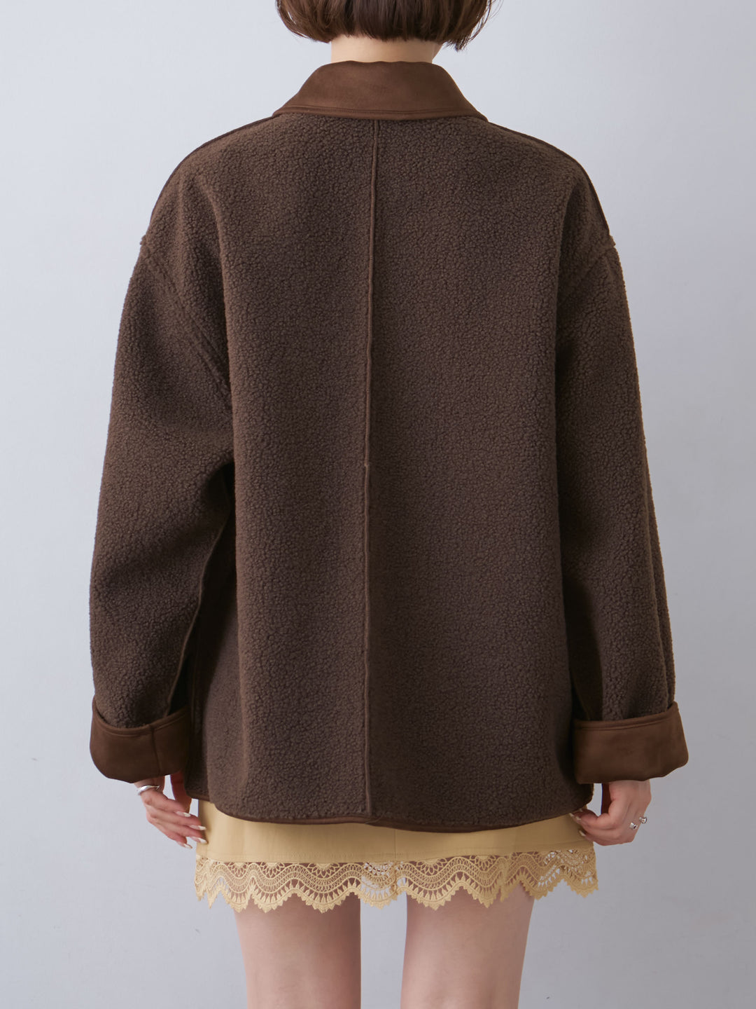 [予約]スエード×ボアムートンリバーシブルジャケット/brown