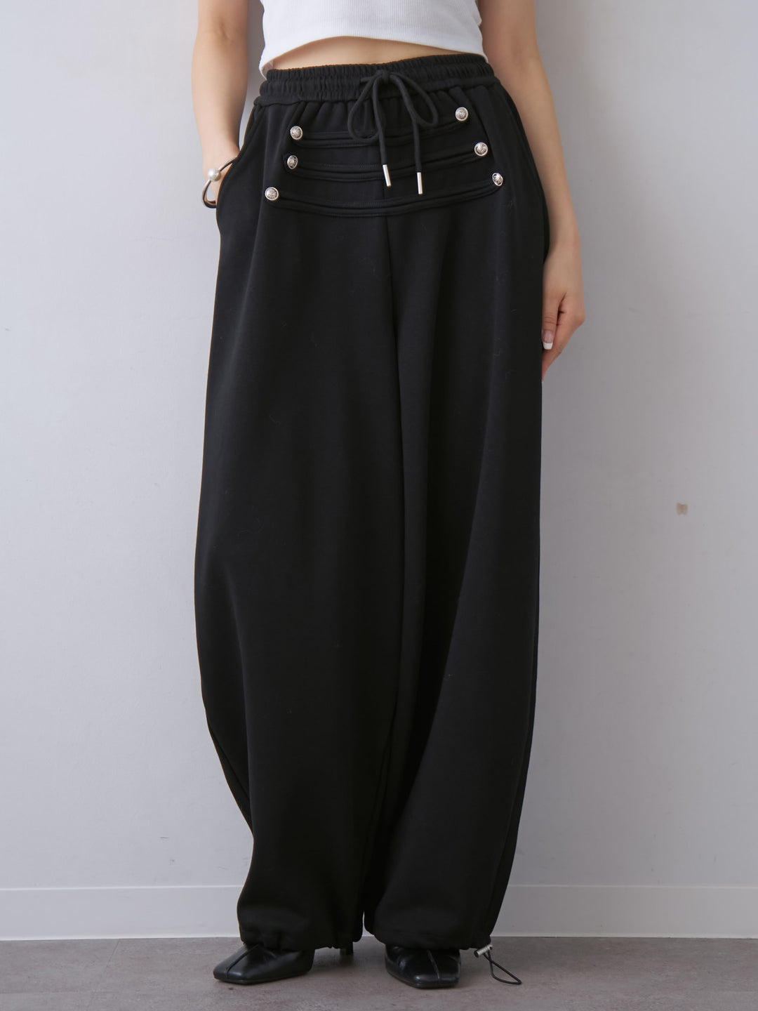 [予約]ナポレオンドロストスウェットパンツ/black