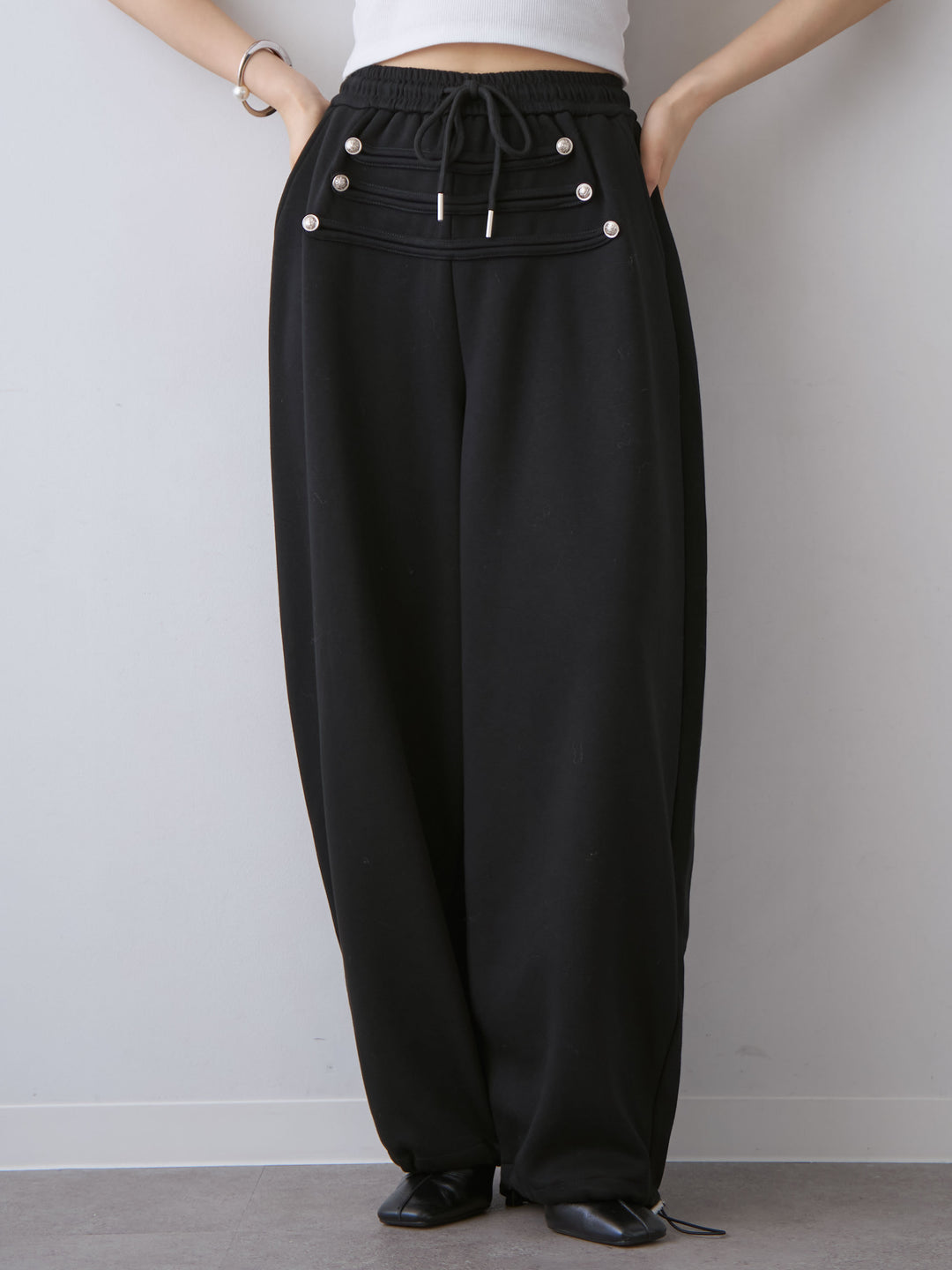 [予約]ナポレオンドロストスウェットパンツ/black