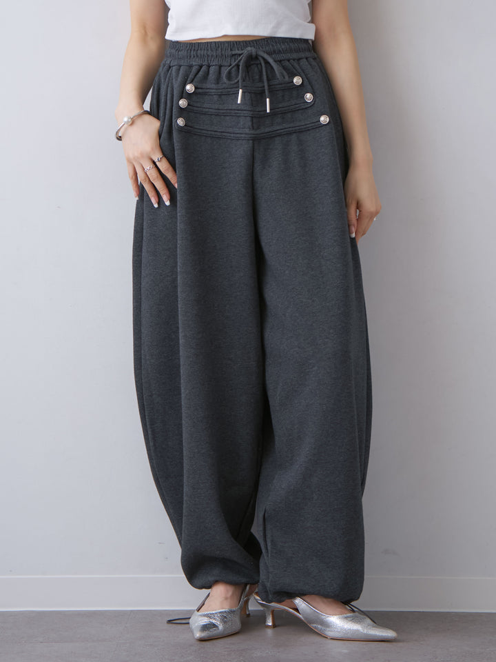 [予約]ナポレオンドロストスウェットパンツ/charcoal
