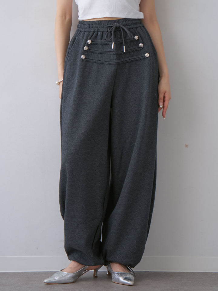 [予約]ナポレオンドロストスウェットパンツ/charcoal