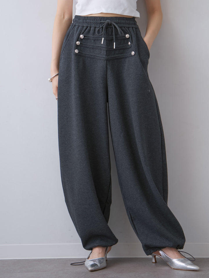 [予約]ナポレオンドロストスウェットパンツ/charcoal