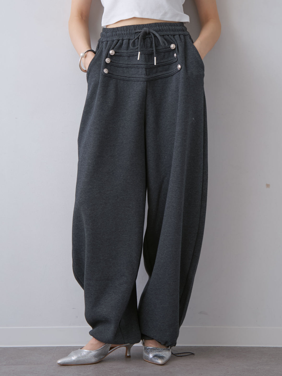 [予約]ナポレオンドロストスウェットパンツ/charcoal