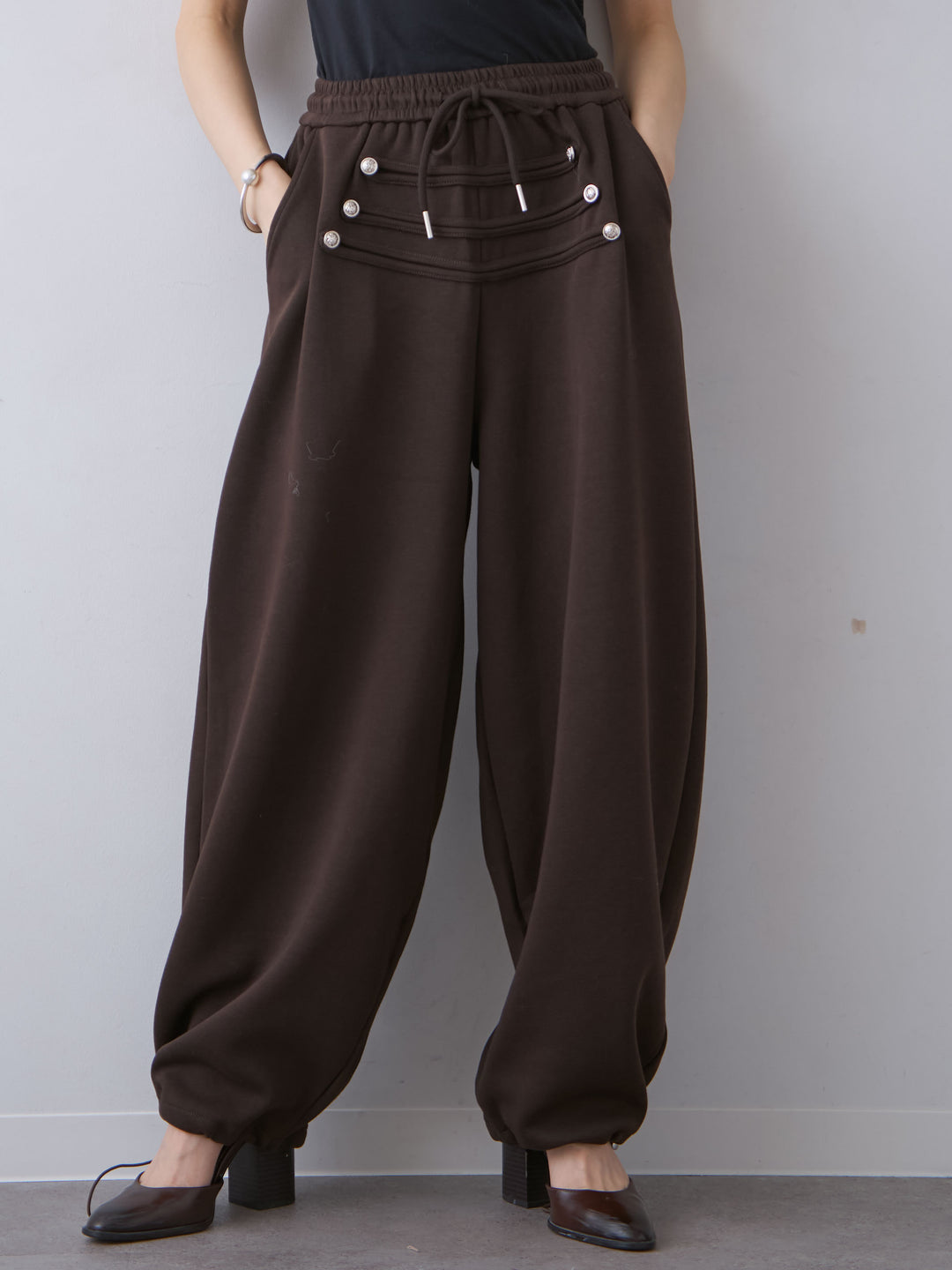 [予約]ナポレオンドロストスウェットパンツ/brown