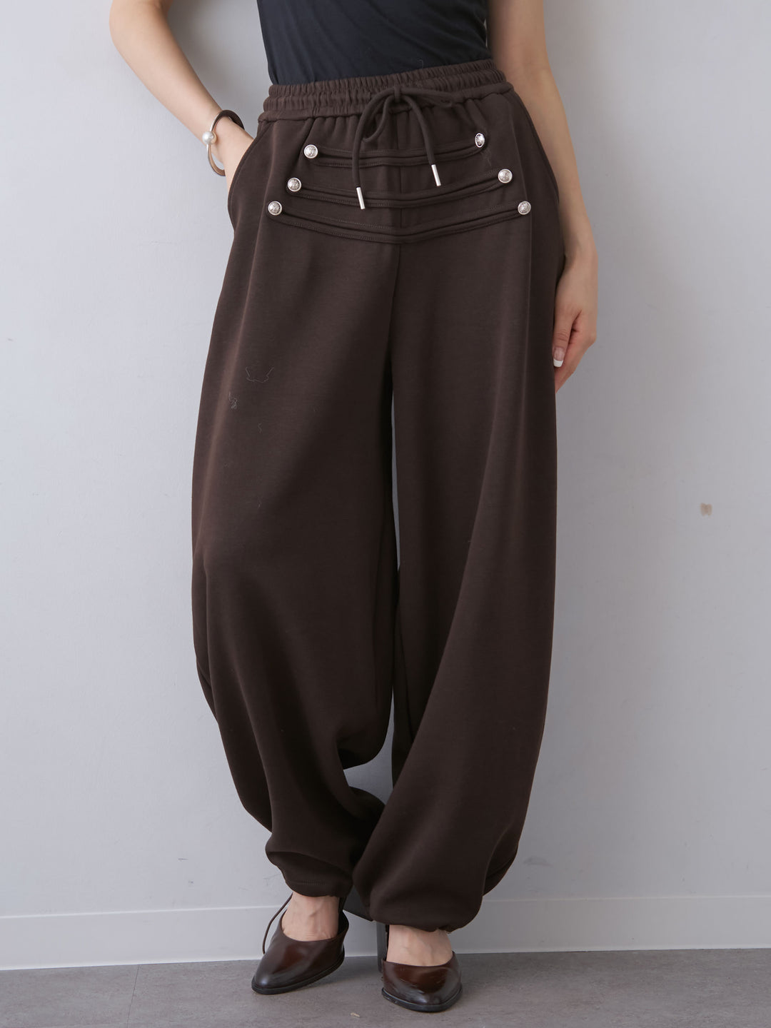 [予約]ナポレオンドロストスウェットパンツ/brown