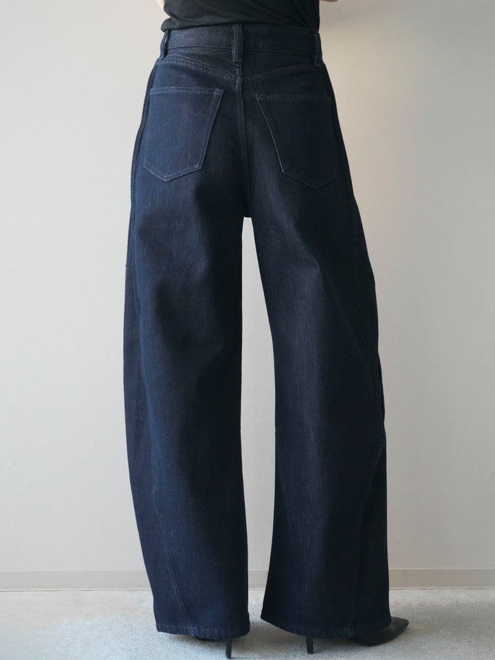 [予約]バレルレッグデニムパンツ/navy