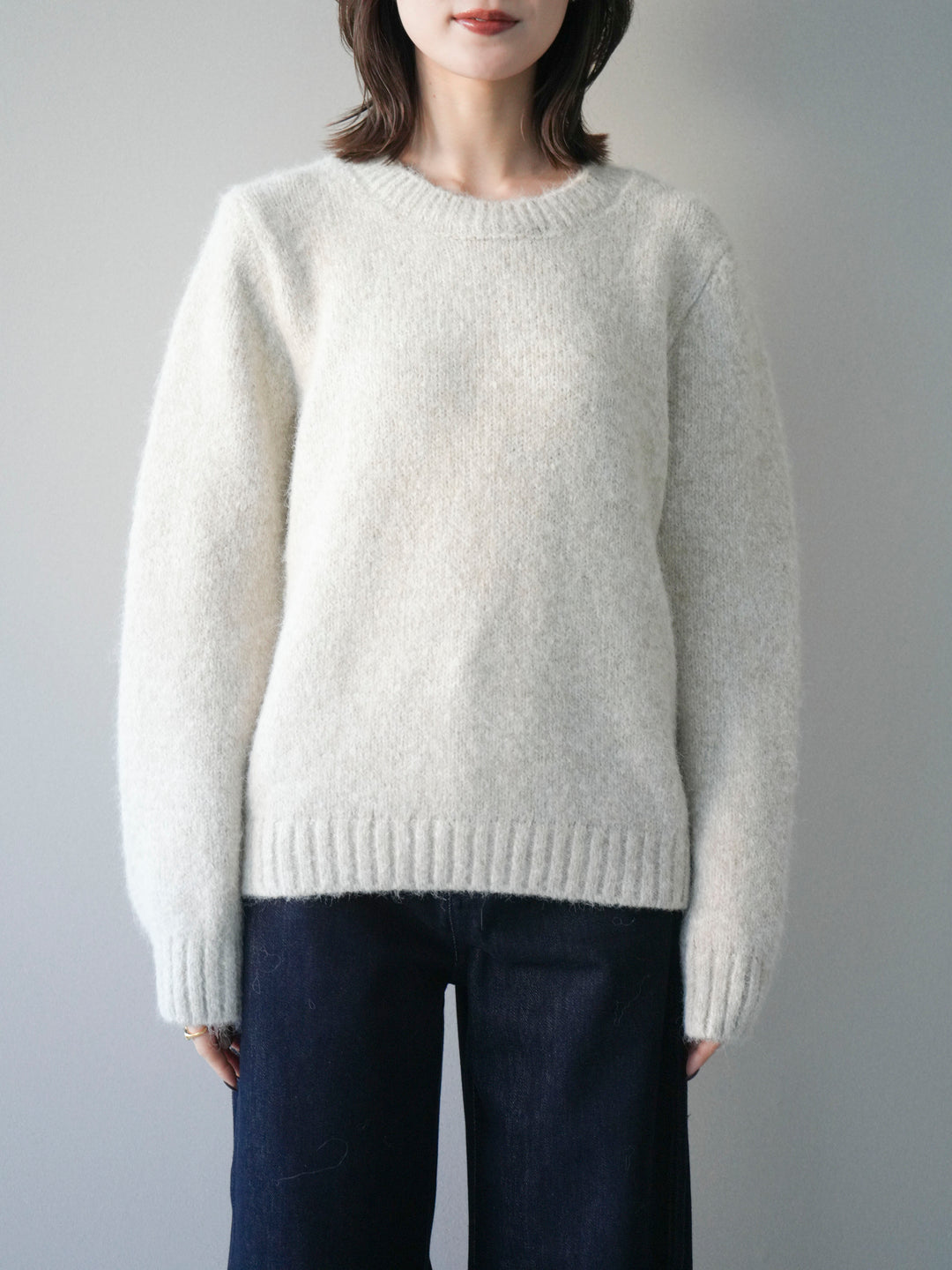 [予約]ネック付MIXニットアンサンブル/apricot