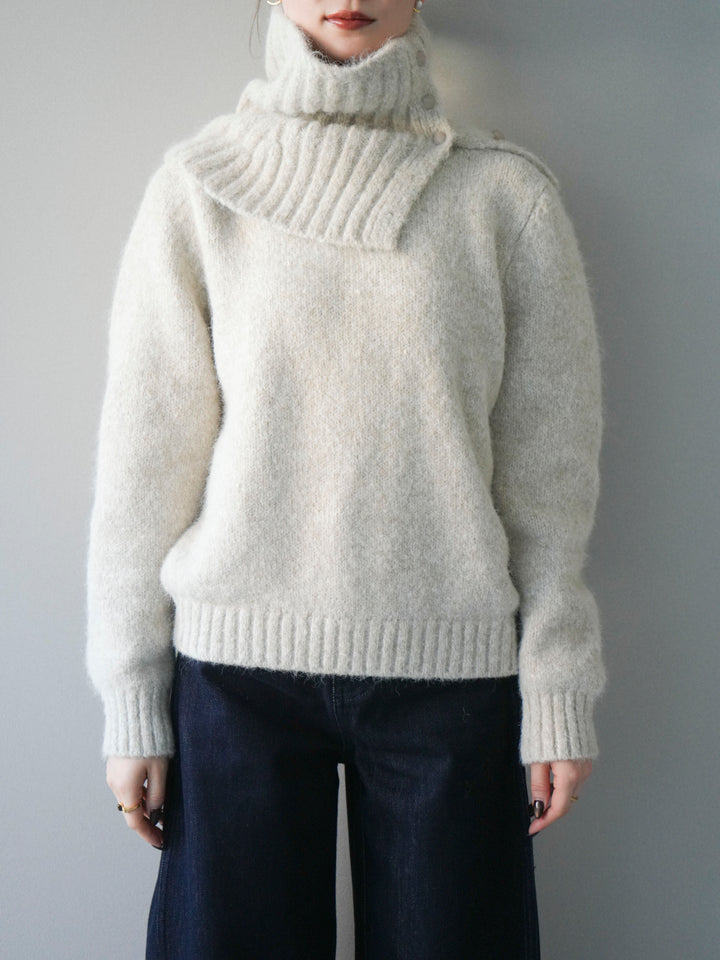 [予約]ネック付MIXニットアンサンブル/apricot