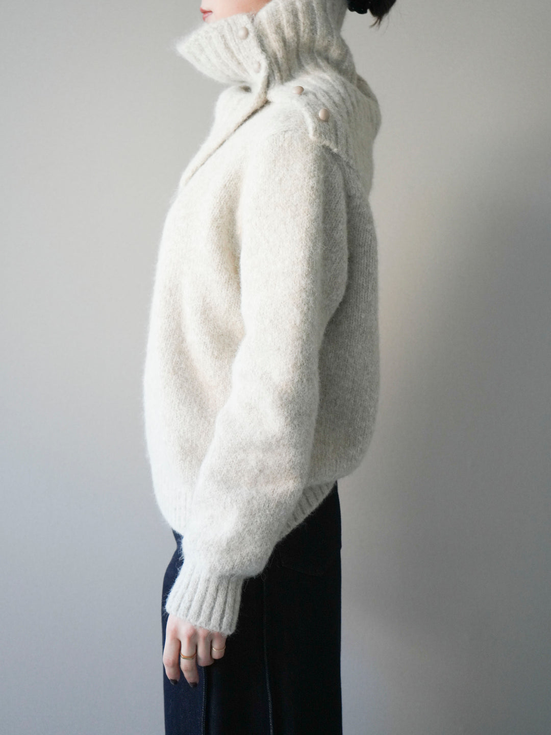 [予約]ネック付MIXニットアンサンブル/apricot