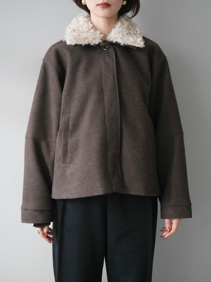 [予約]ロービングボアえりブルゾン/brown