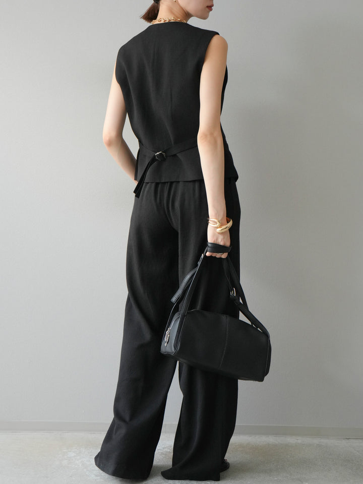 [SET]Vネックジレ＆ワイドパンツSET UP(2set)