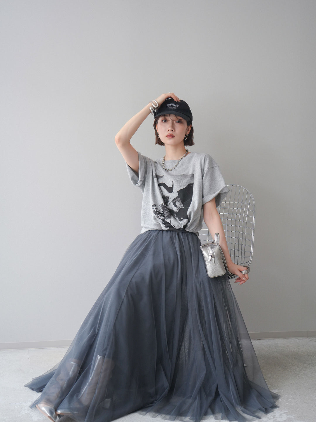 [予約]モノクロフォトTシャツ/mokugray1