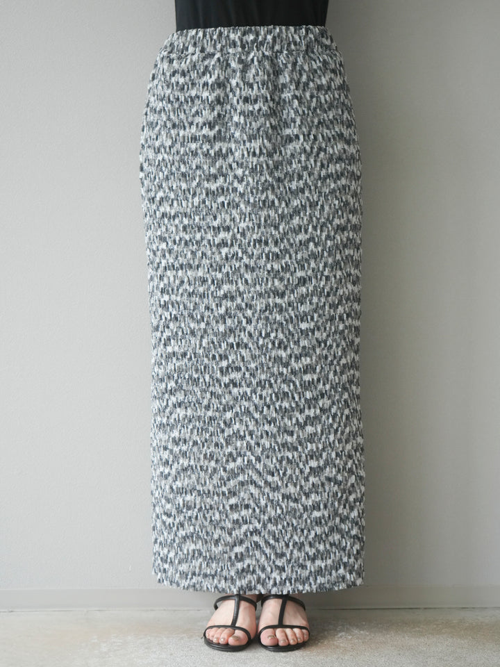 [予約]マルチカラーランダムプリーツタイトスカート/ブラック