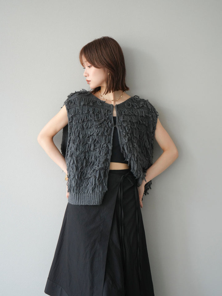 [予約]ループデザインベスト/チャコール