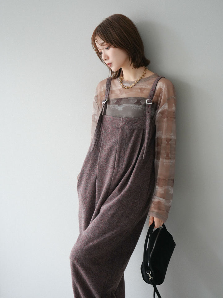 [予約]ニュアンス柄シアートップス/カーキ