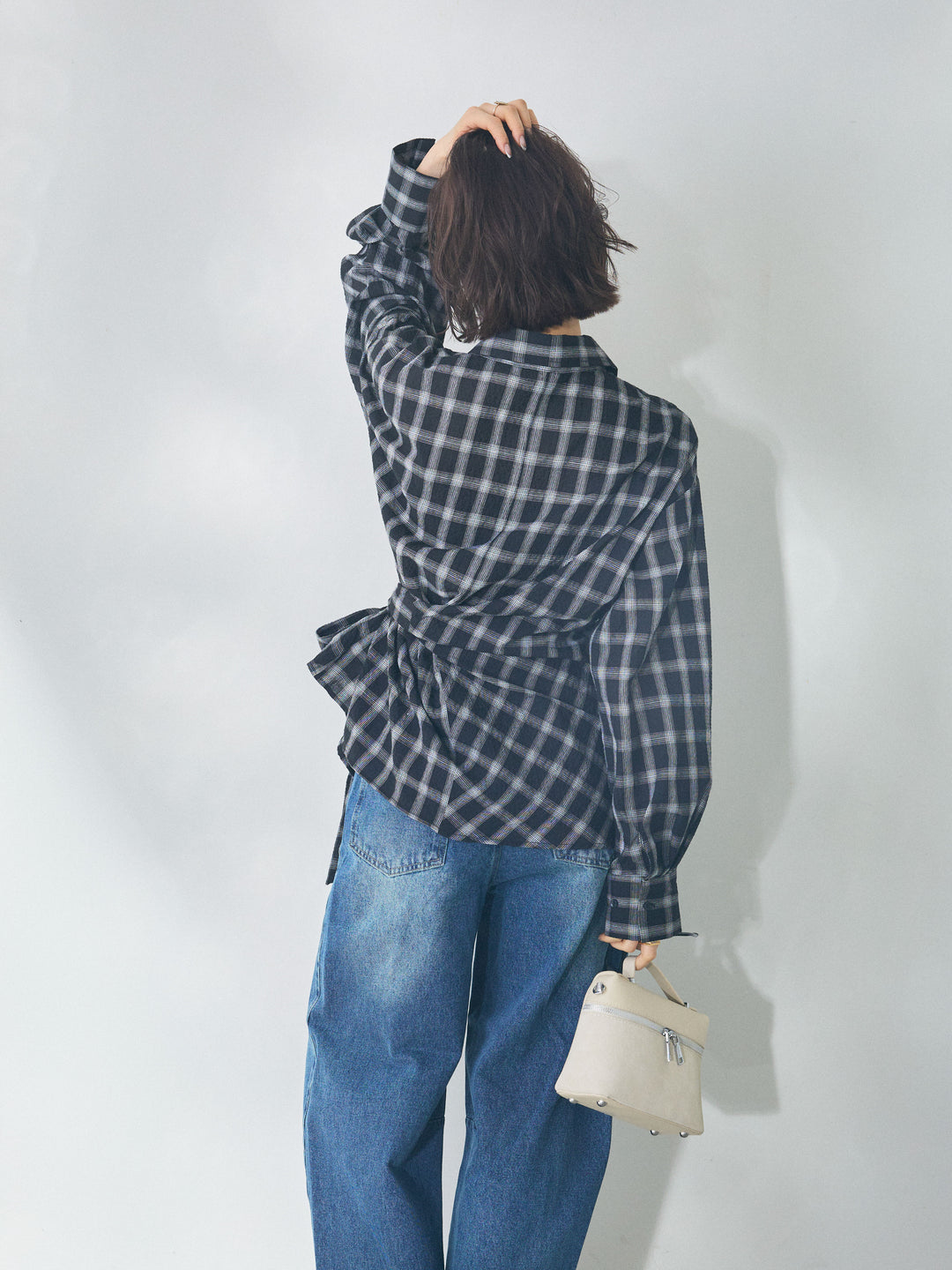 【Allure】[SET]ウエストアシメリボンシャツ+ウエストアシメリボンシャツ(2set)