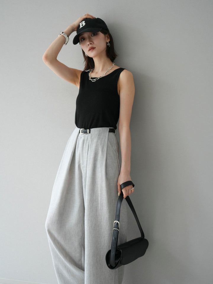 [予約]レーヨンニットタンクトップ/ブラック