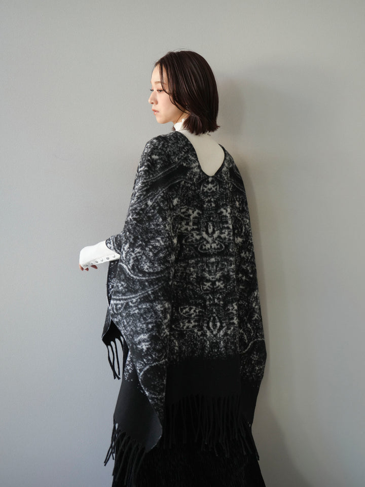 [SET]アブストラクト柄ストールポンチョ+選べるアクセセット(2set)