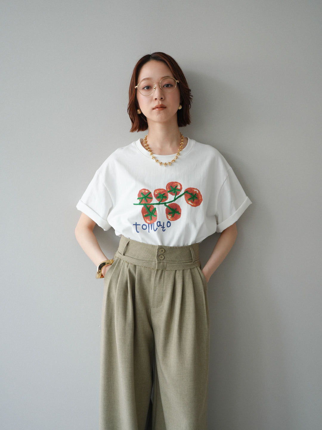 【預購】番茄刺繡T卹/白色