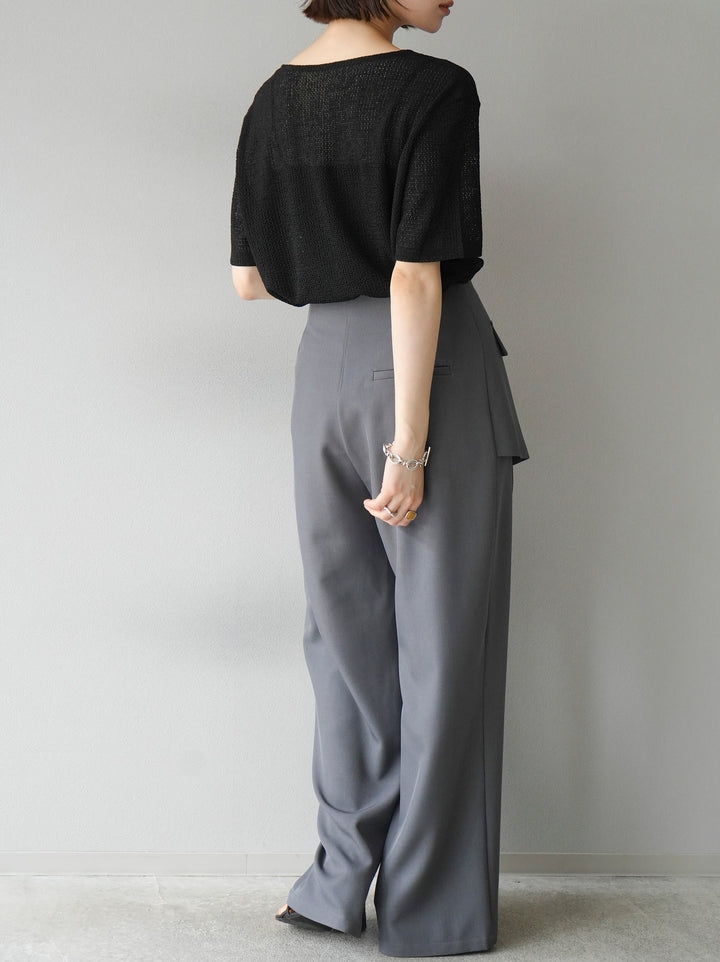 [Pre-order] Front flap slacks pants/gray