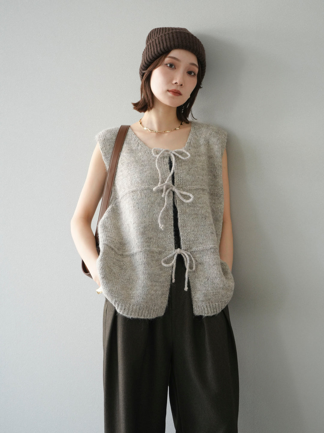 [予約]ニットビーニー/ネイビー