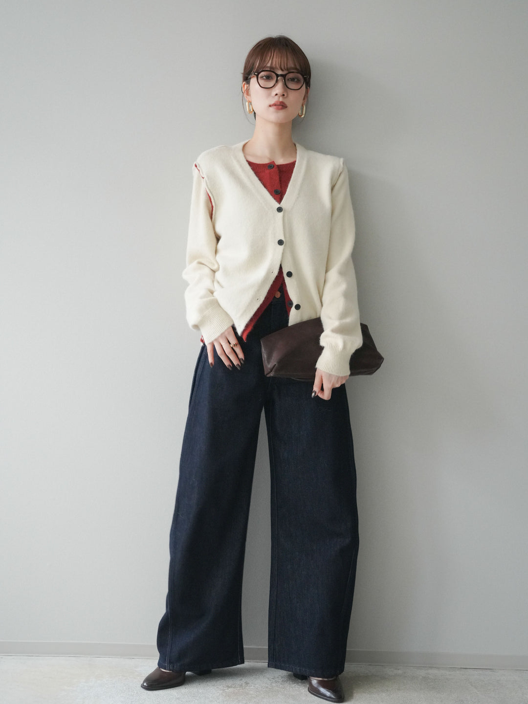 [予約]バレルレッグデニムパンツ/navy