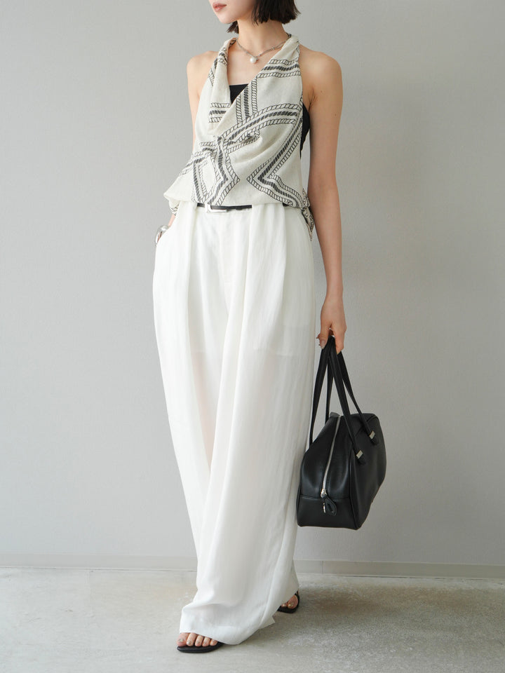 【預購】寬褲配大帶/象牙白