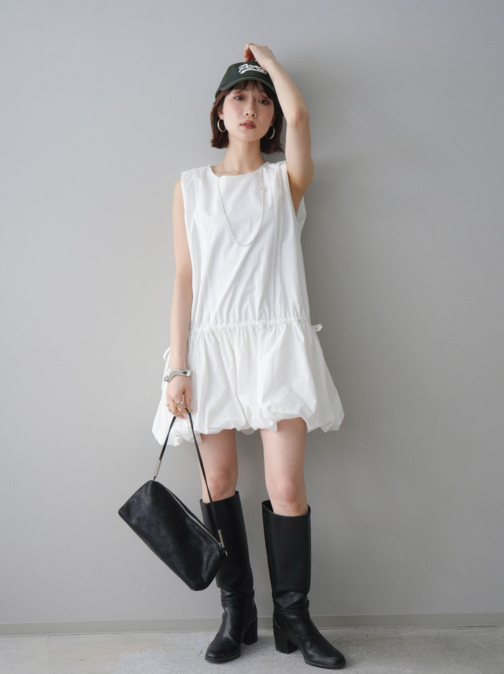 [予約]ノースリバルーンミニワンピース/white