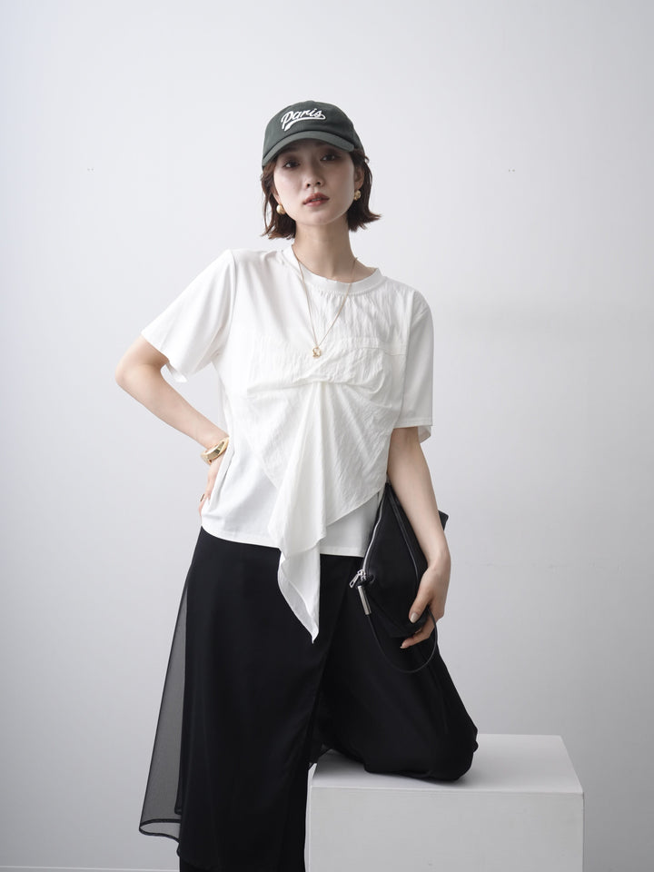 [予約]ラッフルドッキングTEE/white