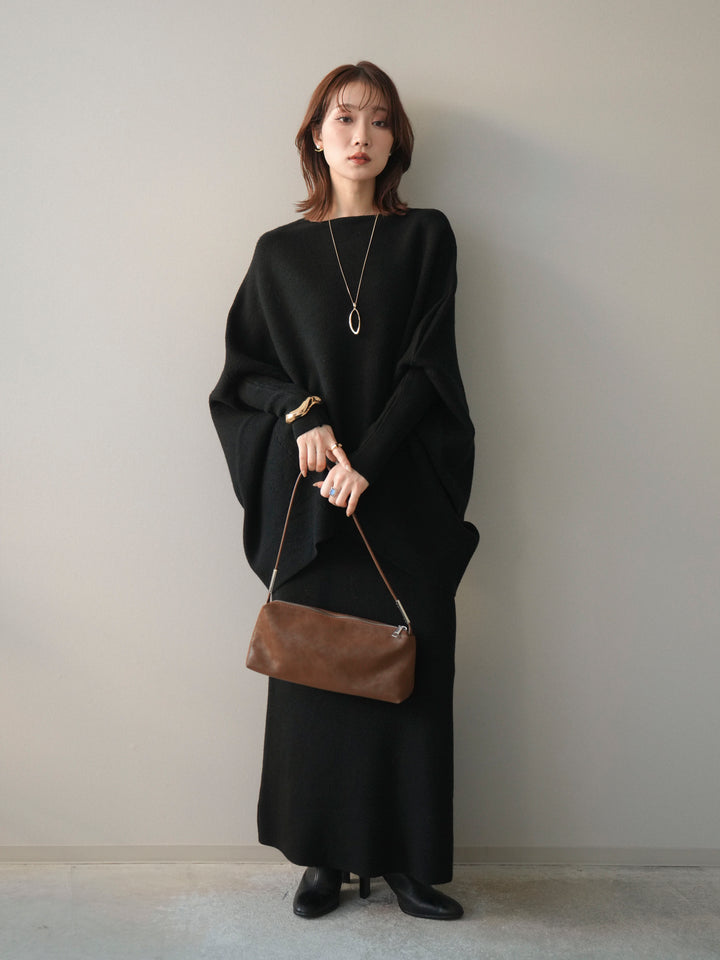 [SET]ウール混ドルマンニット&スカートSET UP(2set)