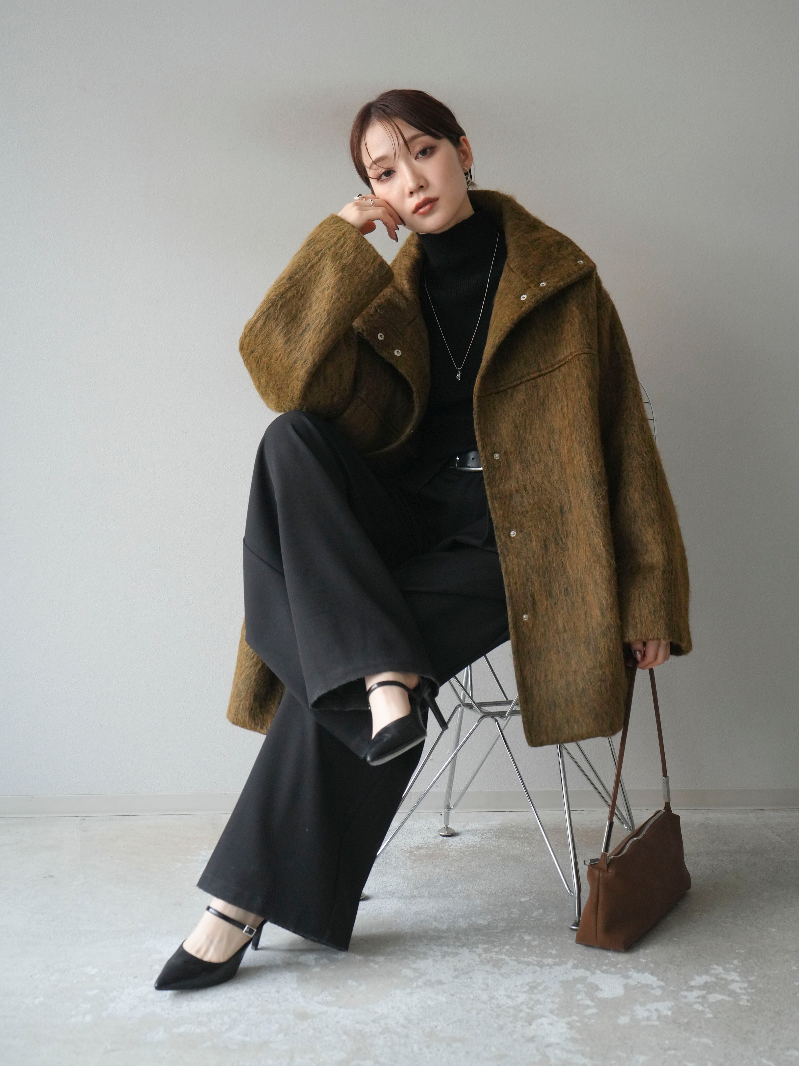 新作✴︎リュミエ✴︎スタンドカラーシャギーコート✴︎MUSTARD 予約]スタンドカラーシャギーコート/mustard – Lumier