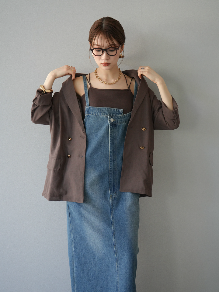 【預購】不對稱牛仔洋裝/藍色