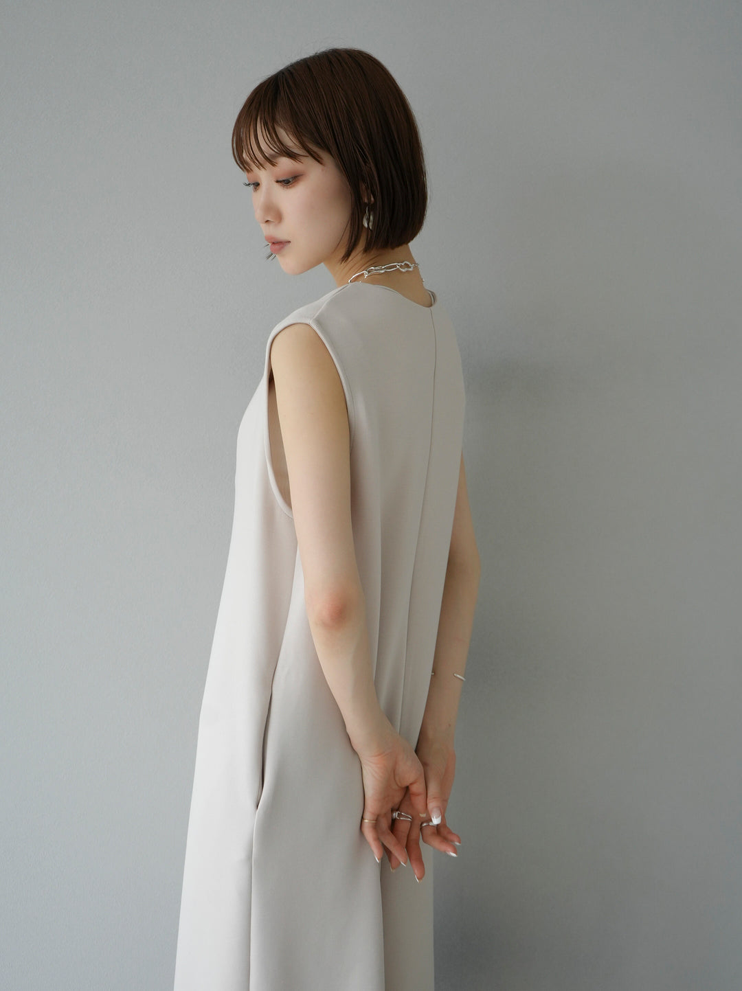 [Pre-order] Light Ponte French Sleeve Top Ensemble Dress/Ivory